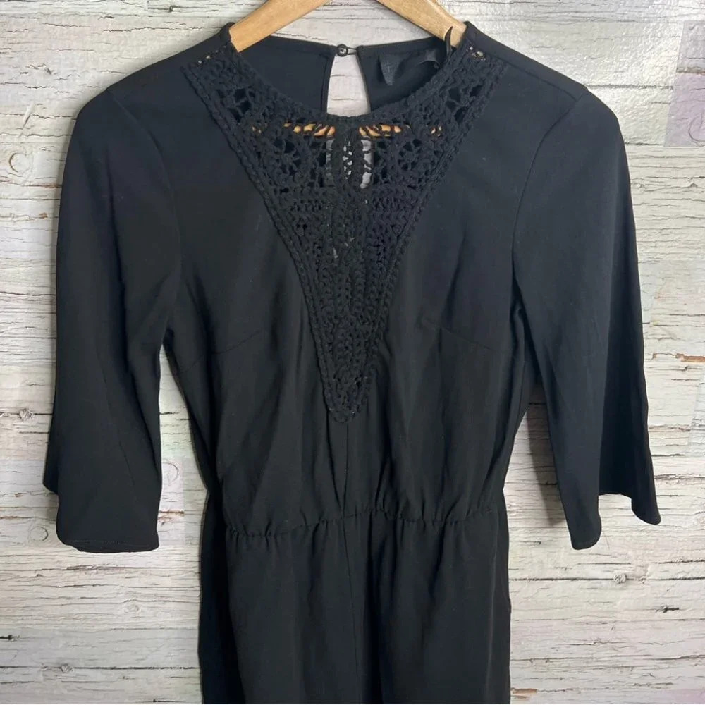 H&M black romper lace size 4